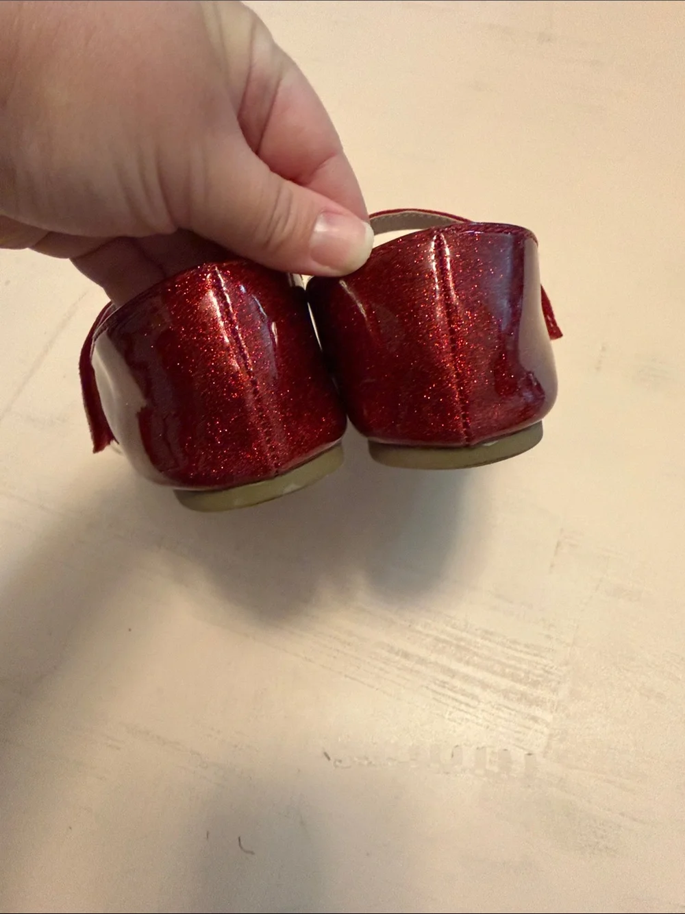 The Children's Place Red Glitter Mary Jane with Rhinestone Strap